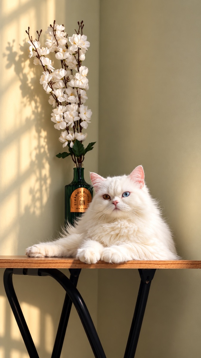 Snowie, one of the inspirations behind PetBuddy, enjoying a sunny spot